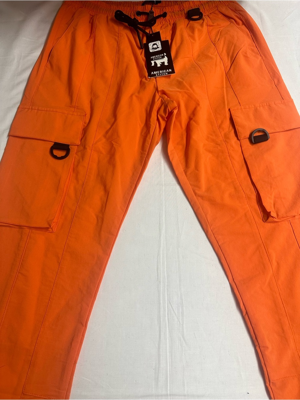 American Stitch Men's Cargo Pants in Vibrant Orange